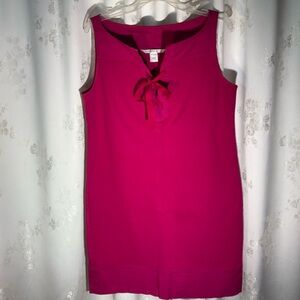 Diane Von Furstenberg Bright Fuchsia Tie-Neck Mini Dress